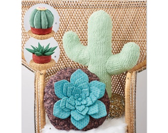 Simplicity Sewing Pattern S9772 Decorative Succulent and Cactus Plush Pillows by Carla Reiss Design