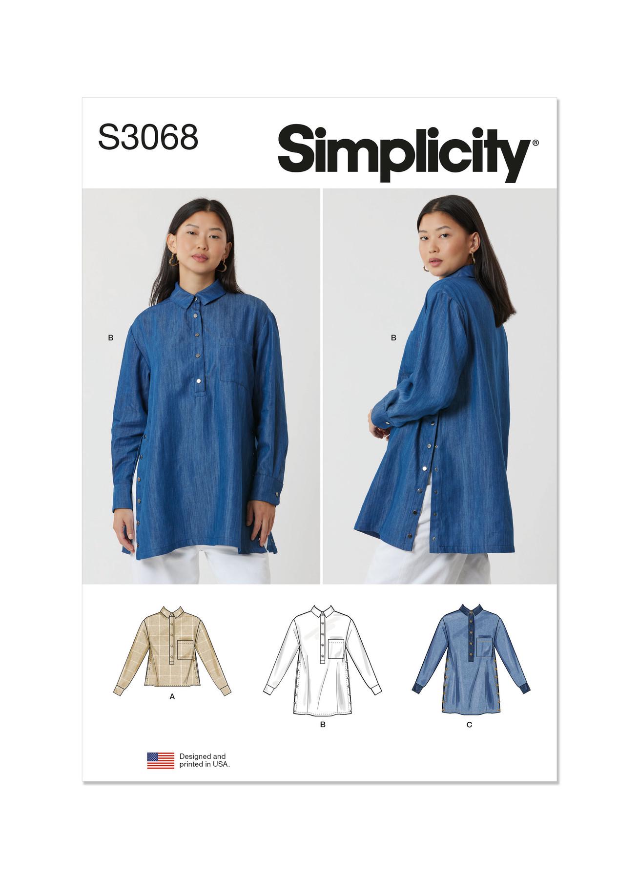 Simplicity Sewing Pattern S3068 Misses' Top and Tunics