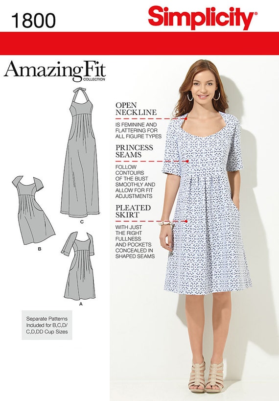 Simplicity Sewing Pattern 1800 Misses'/ Women's Dress in Two