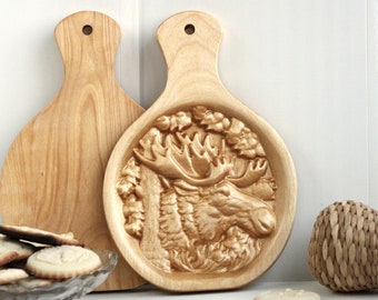 Bamboo Carved Cutting Board Solid Wood kitchen coffee tea cup motif brand new neutral light hue Kitchen Decor