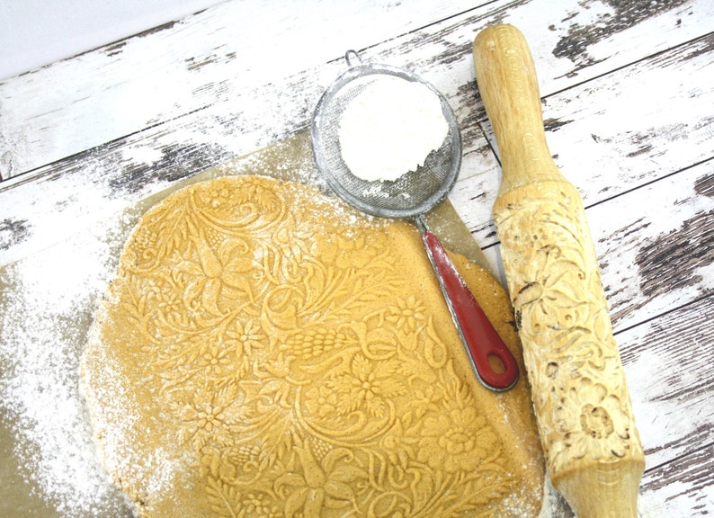 Chef Gifts Wood Rolling Pin Stamp Cookies Mould Bake Etsy