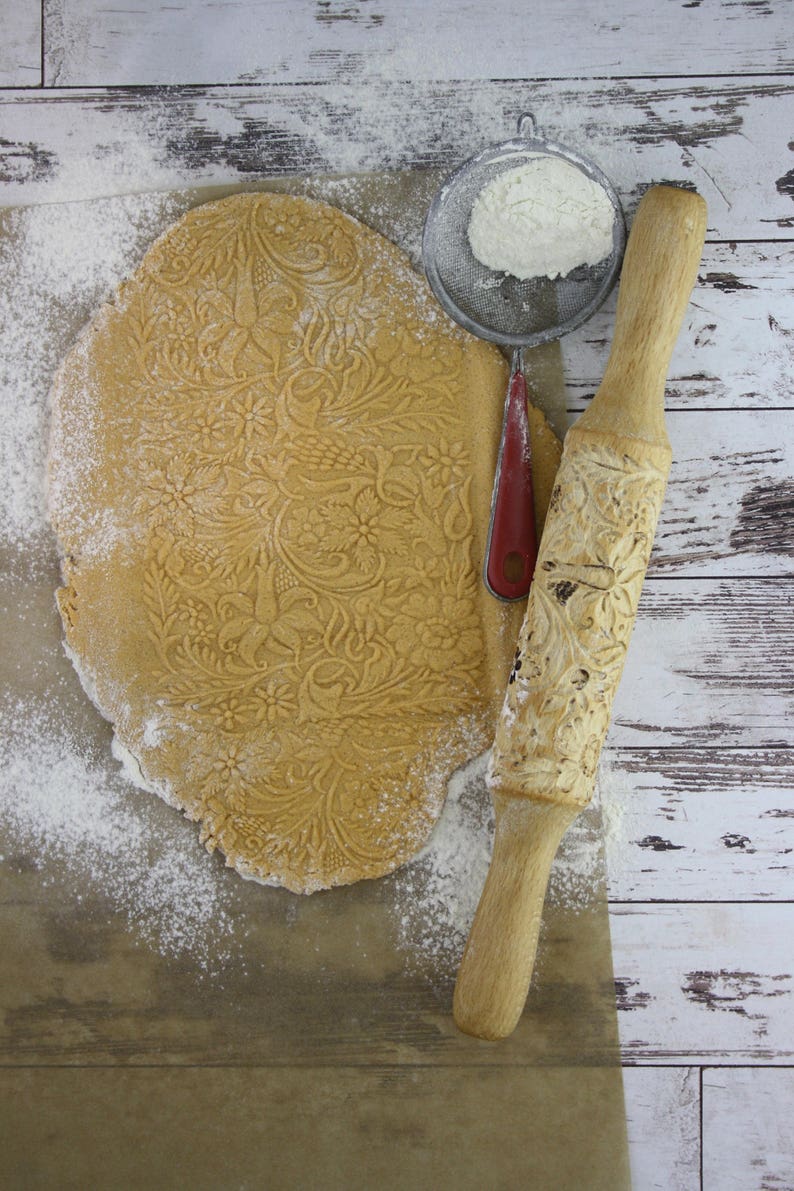 Chef Gifts Wood Rolling Pin Stamp Cookies Mould Bake Etsy
