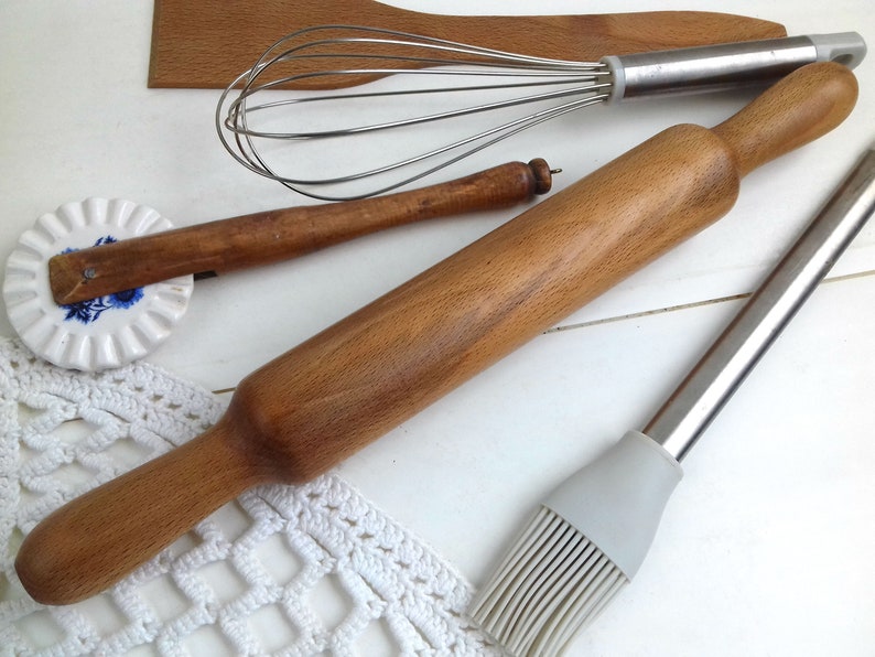 Beech Wood Rolling Pin Baking Gift Home Made Food Kitchen Etsy