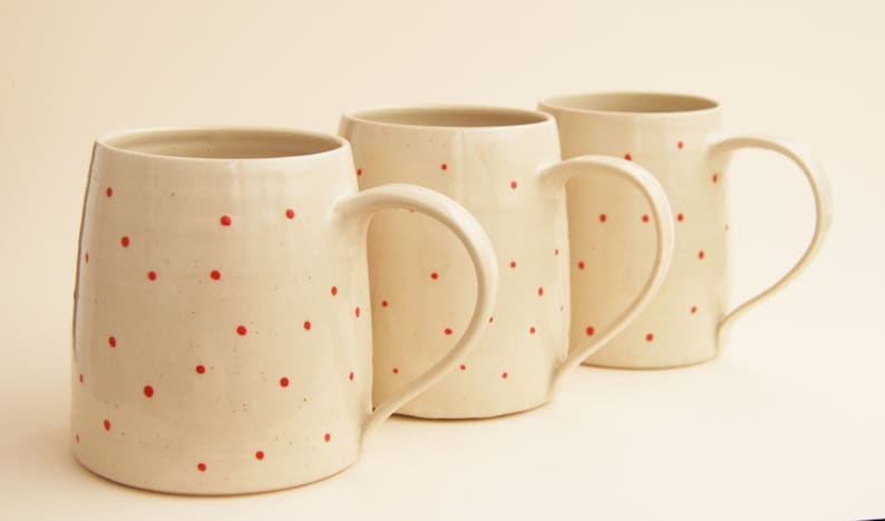 Large modern named handthrown mug with large handle, personalised gift for him or her, beer mug or tea/coffee mug image 6