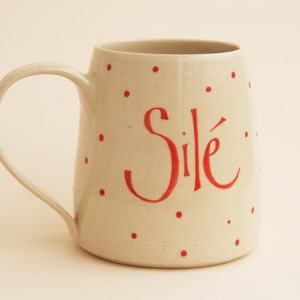 Large modern named handthrown mug with large handle, personalised gift for him or her, beer mug or tea/coffee mug image 5