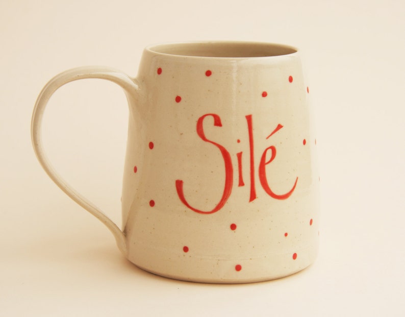 Large modern named handthrown mug with large handle, personalised gift for him or her, beer mug or tea/coffee mug image 5