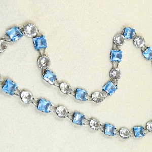 Authentic Riviere Victorian Rivière Blue Clear crystals necklace
