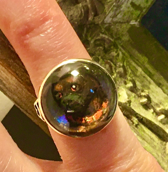 Essex Crystal dog ring 14k gold ring Victorian Re… - image 1
