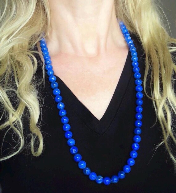 Native American Arizona Lapis Necklace Authentic Native American Lapis necklace with sterling silver mans lapis necklace Mans lapis, unisex