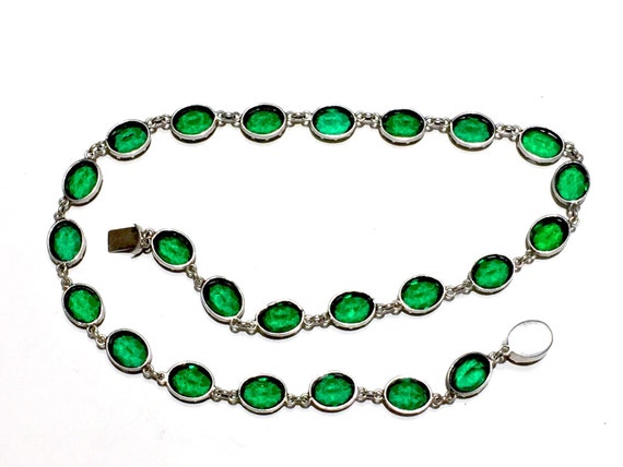 RARE English Riviere Victorian Emerald paste Rivi… - image 5