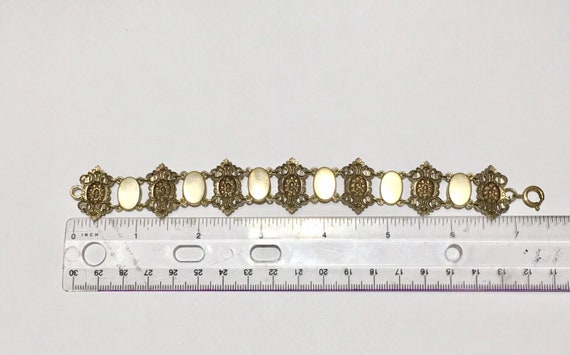 Victorian French bracelet sterling gold wash agat… - image 6