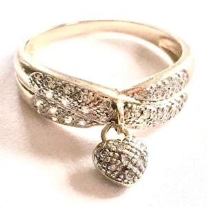 Engagement 14k diamond  ring hugs heart knot ring serpent snake skin like antique Georgian Victorian style serpent snake ring padlock ring