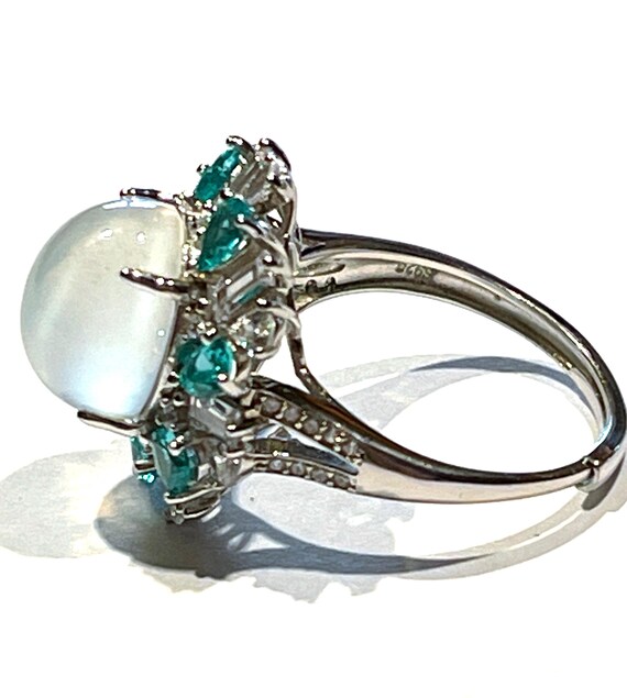 Natural Tall Moonstone ring ranslucent natural ca… - image 10