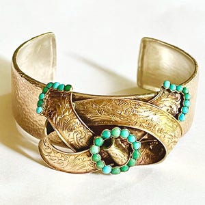 14k Natural turquoise gold bracelet turquoise bangle Gurhan bracelet