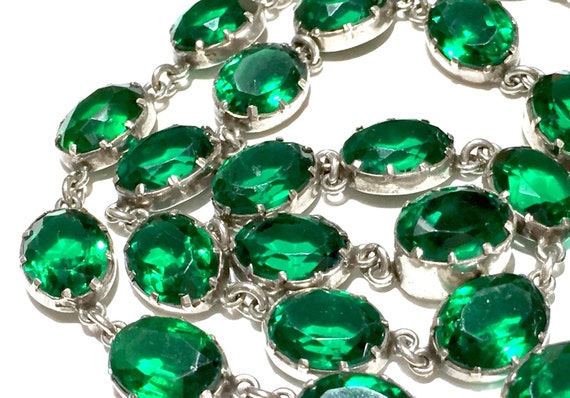 RARE English Riviere Victorian Emerald paste Rivi… - image 4