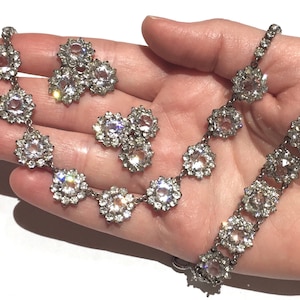 Rivière SET Art Deco Diamond PASTE Sterling Riviere necklace bracelet earrings