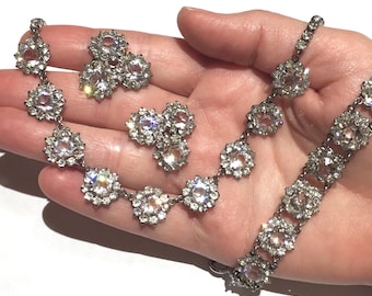 Rivière SET Art Deco Diamond PASTE Sterling Riviere necklace bracelet earrings