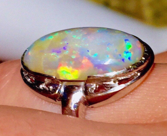 Semi black outlet opal ring