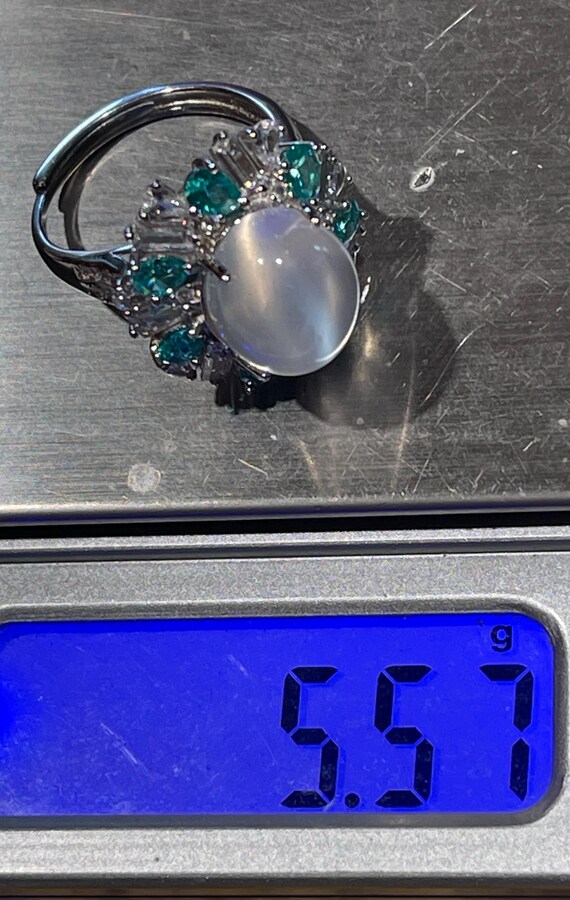 Natural Tall Moonstone ring ranslucent natural ca… - image 9