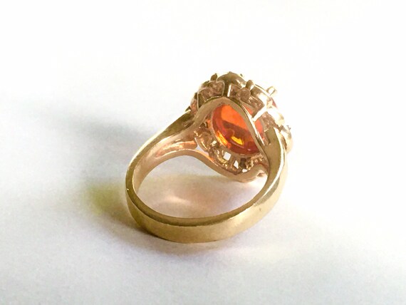 Rare precious Fire Opal Mexican opal diamonds 14k… - image 8