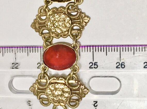 Victorian French bracelet sterling gold wash agat… - image 5