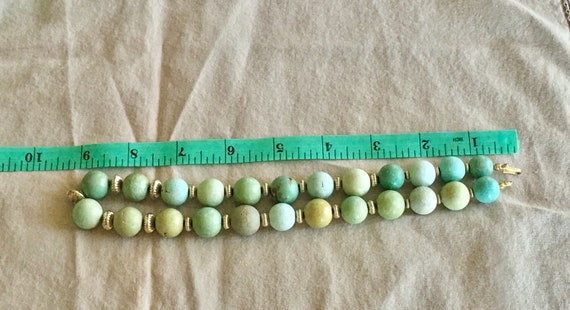 Antique Chinese Natural Turquoise round beads nec… - image 6