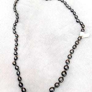 Antique Hawaiian natural black coral necklace with original tag Post Art Deco to Midcentury