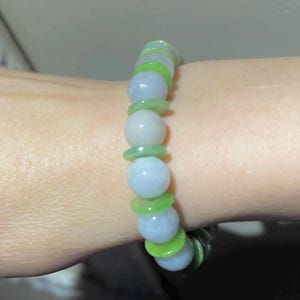 Bracelet lavande jadéite perles lavande jadéite bracelet jade vert