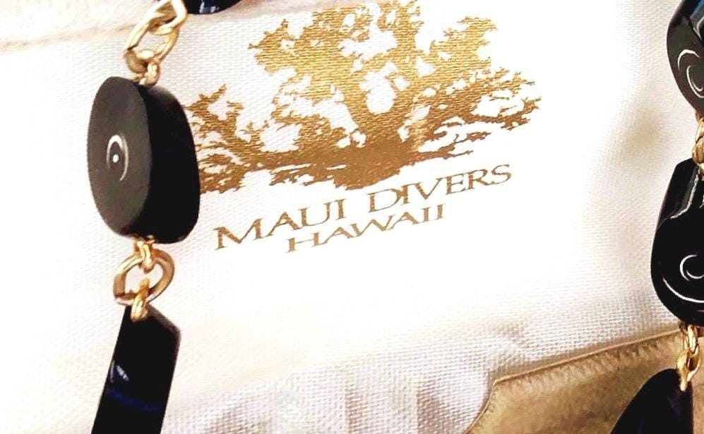 引退したマウイダイバーの天然黒珊瑚ネックレスステーションチェーン 