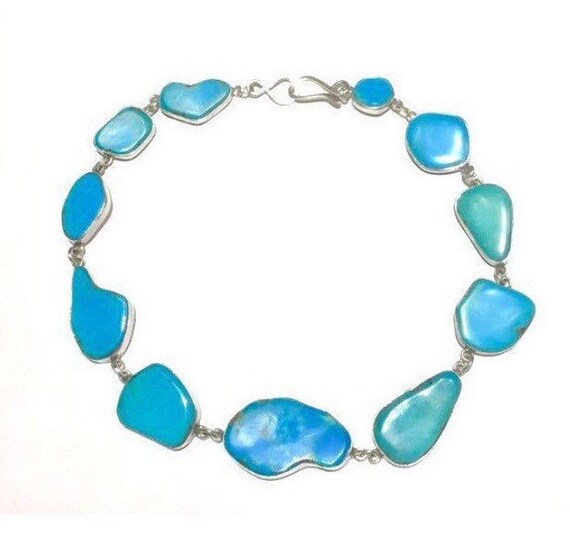 Big Blue natural Turquoise Sterling Silver rivier… - image 3