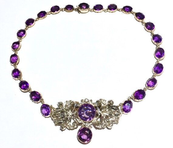 14k Georgian Rivière Riviere solid 14k Gold rose … - image 1