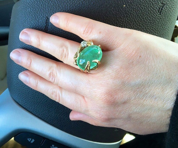 BIG Emerald BRUTALIST 18.69Ct Emerald TALL Beryl c
