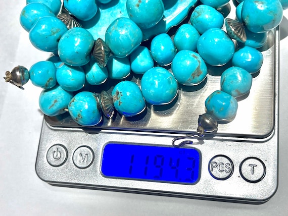 HUGE 1194TCW Navajo turquoise bead necklace Ultra… - image 10