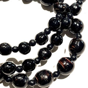 Vintage Hawaiian natural black coral necklace