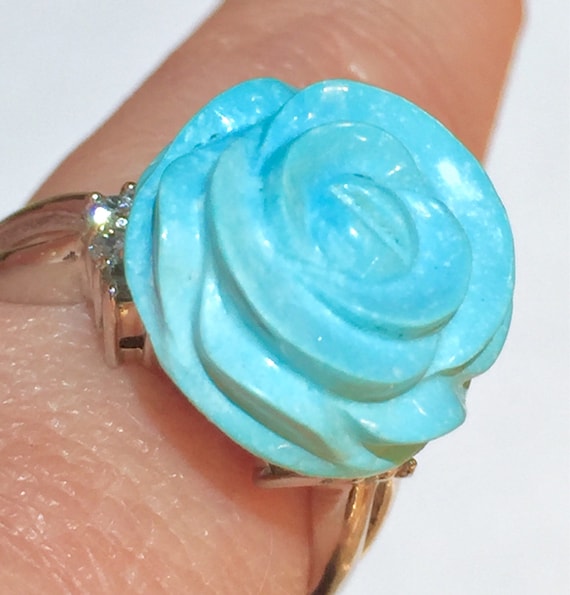 Solid PLATINUM Natural Sleeping Beauty Turquoise … - image 2