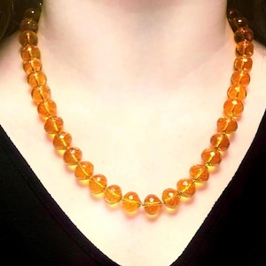 14k citrine necklace Vintage citrine gem fine  quality citrine necklace scorpio November birthstone