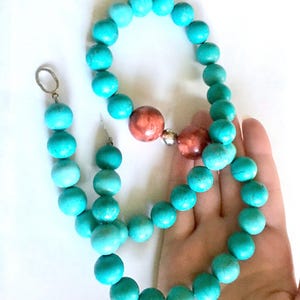 Navajo Big Turquoise spiny oyster  Sterling Silver Necklace