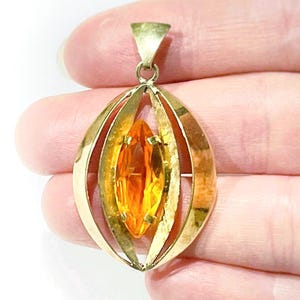 14k Imperial Topas Anhänger Modernist Golden Topas Anhänger