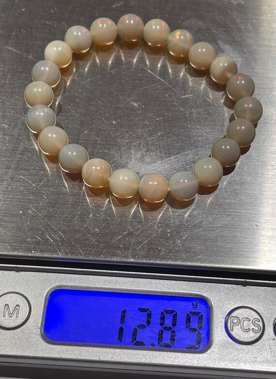 Natural Australian semiblack opal beads braclet View 6