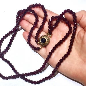 14k RARE BIG Garnet faceted garnet Victorian to Art Deco multi strand necklace rose cut garnet