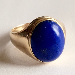 Large 14k Lapis lazuli Mans Men’s ring