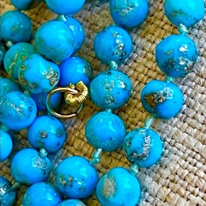 133 TCW  Campitos Turquoise necklace Opera Long turquoise necklace gem quality high grade turquoise with pyrite