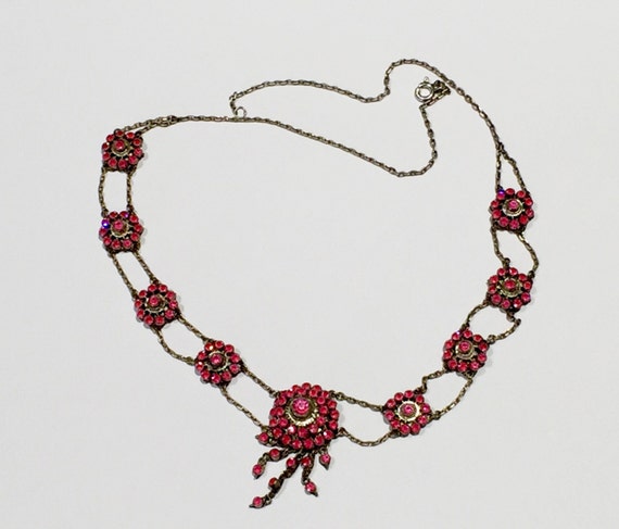 Georgian to Victorian fiery RUBY PASTE sterling s… - image 3