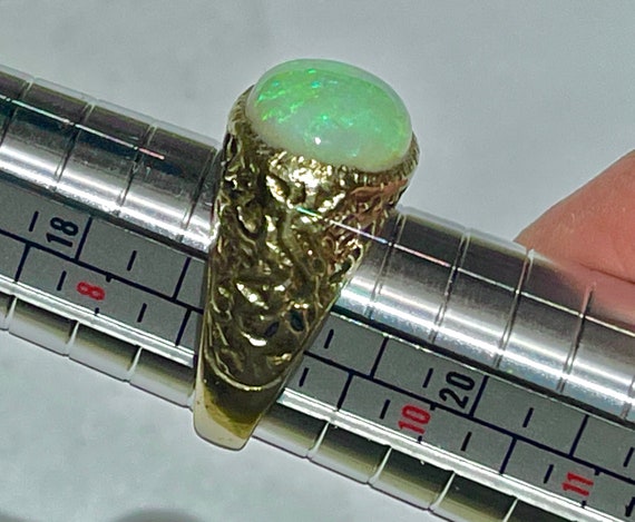 14k Mans Australian Opal ring Unisex Opal Natural… - image 8