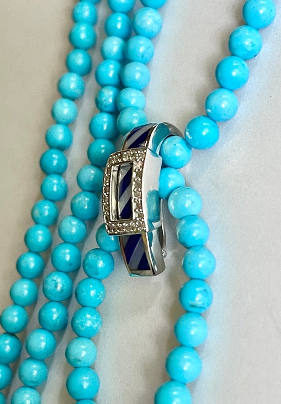 Le Vian Turquoise diamonds 14k lapis inlay enchan… - image 2