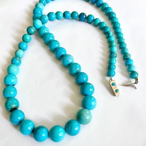 9k natural Turquoise necklace vintage Victorian style necklace