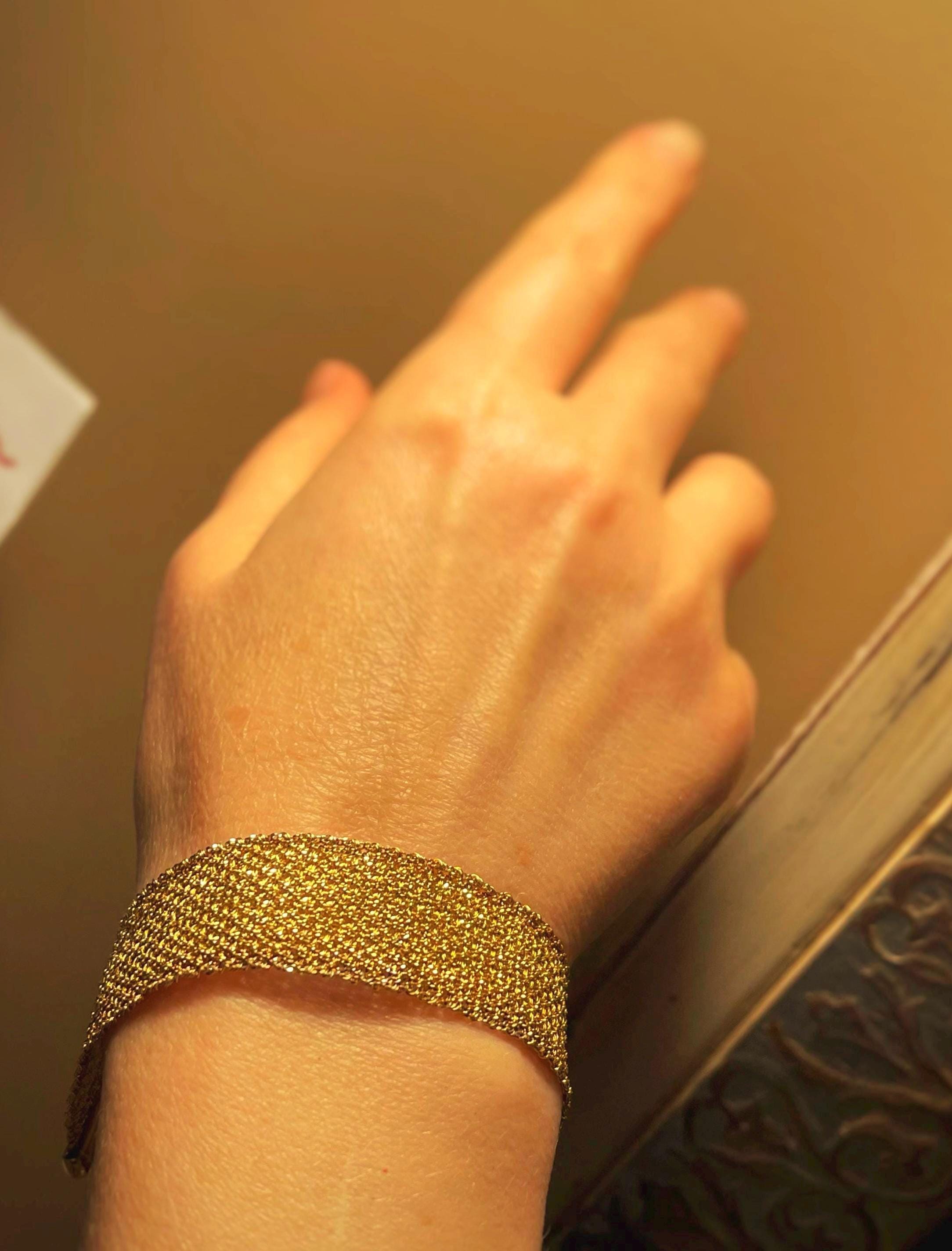 編み込みブレスレット 14Kイエローゴールドフィルド スターリング