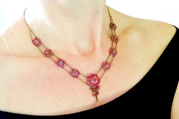 Georgian to Victorian fiery RUBY PASTE sterling s… - image 1