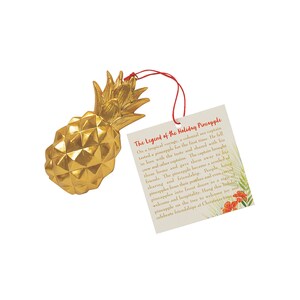 Gold Pineapple Ornaments with Card, Free Shipping