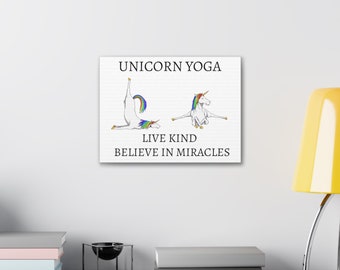 Unicorn Yoga Canvas Gallery Wraps- Girls Room